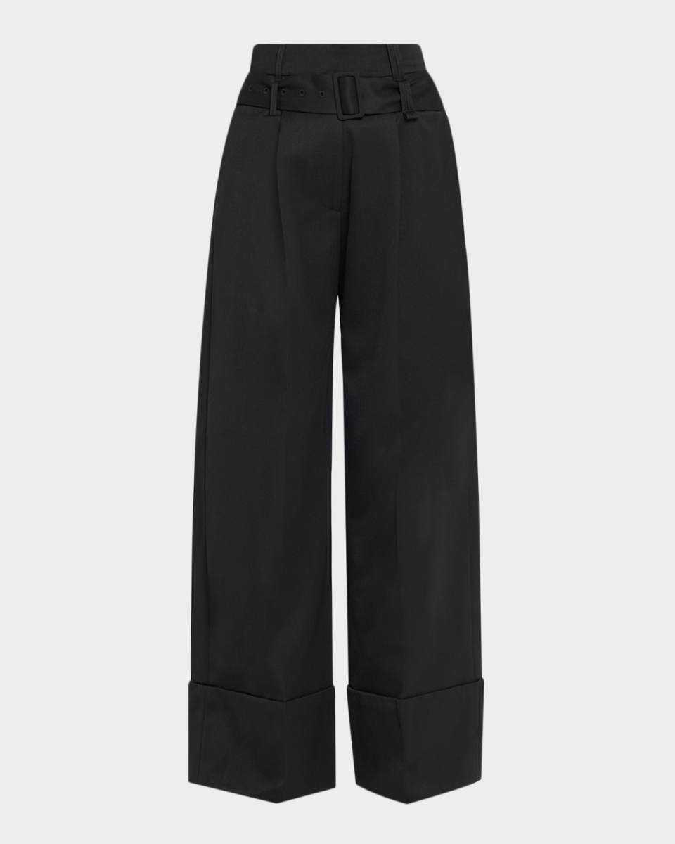 Multi Belt Loop Wide-Leg Trousers
